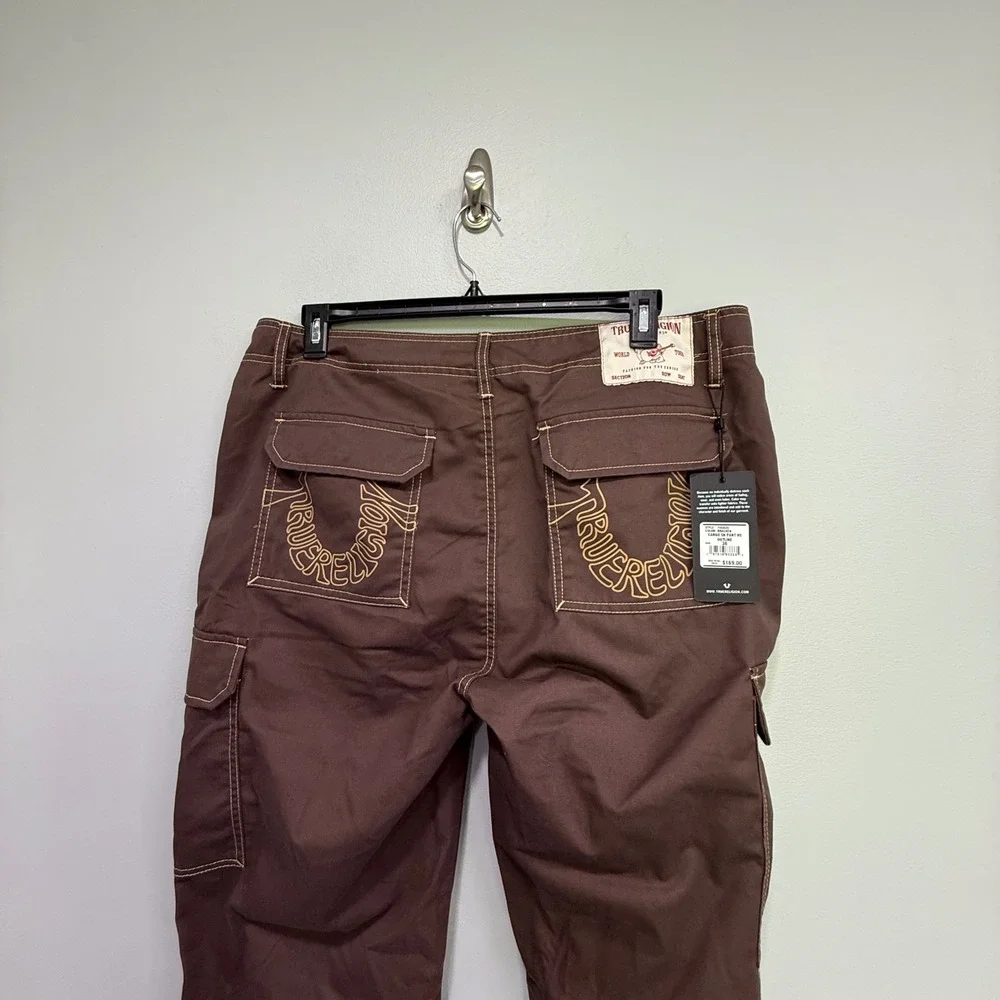 True Religion Mens Cargo SN Pant HS Outline Bracken Brown 700820 Size 36 NWT